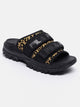 Fila Black Outdoor Slide Animal Print Women's Slippers