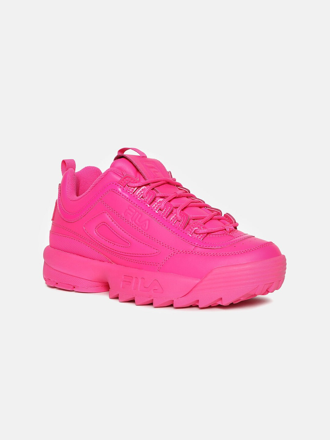 Fila Grey Disruptor II Premium Women's Sneaker (Pink 3)