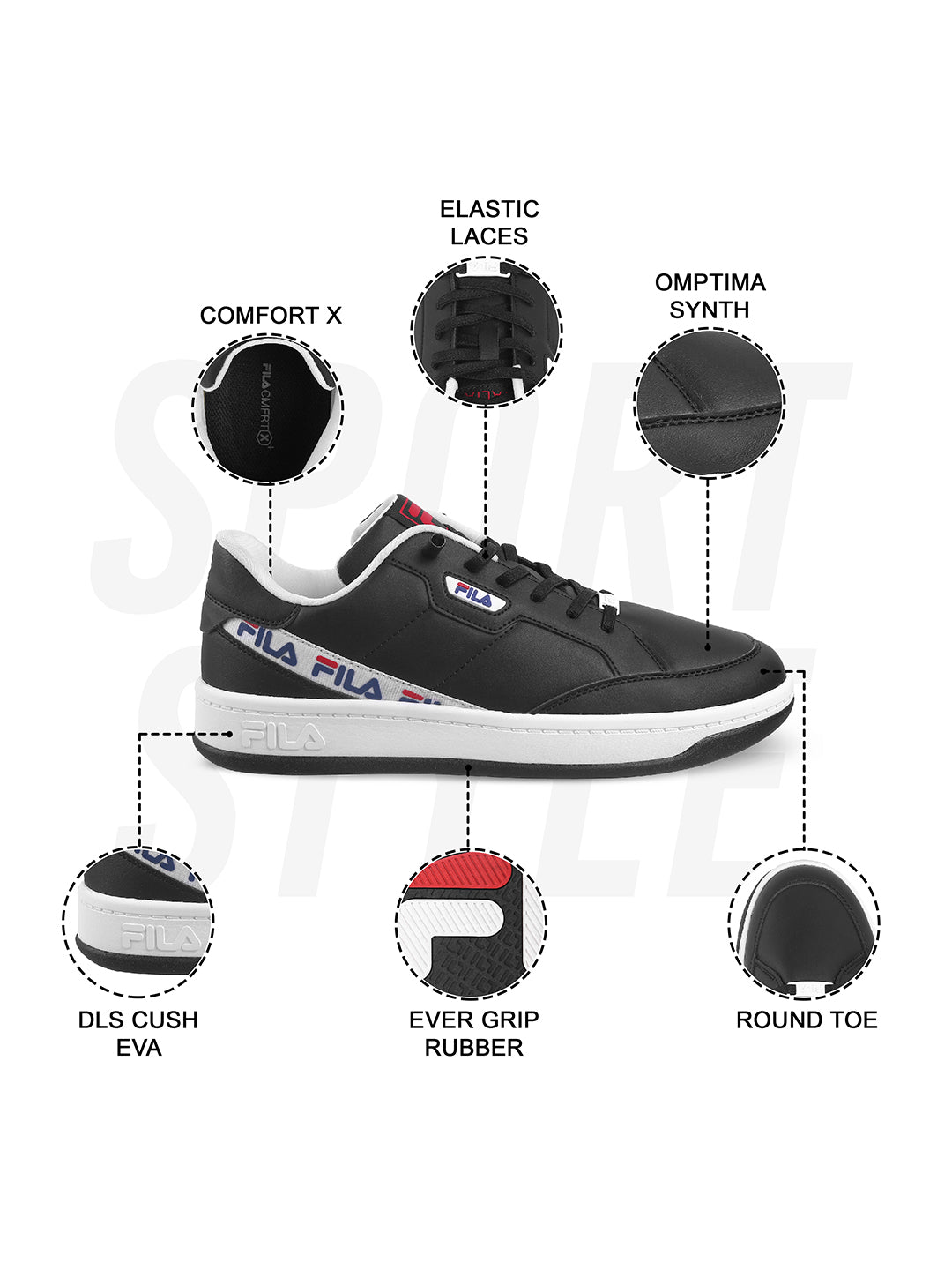 Fila Mens Remy Black Sneakers