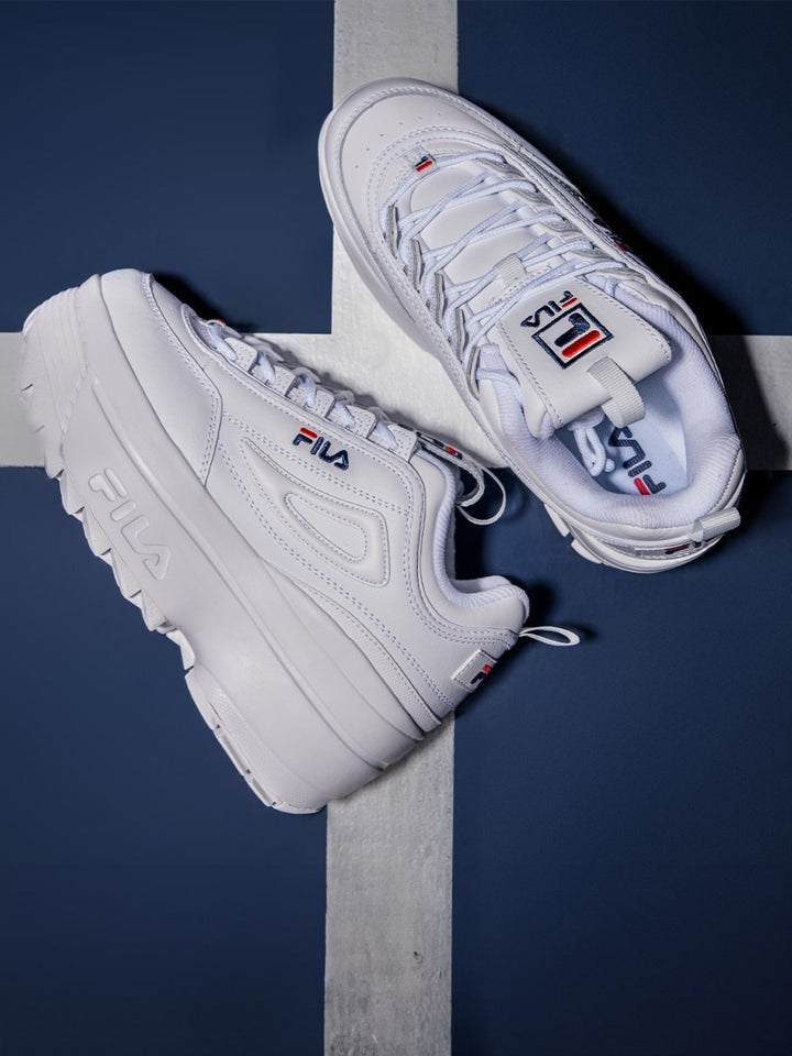 Fila Womens Disruptor II Wedge White Sneakers