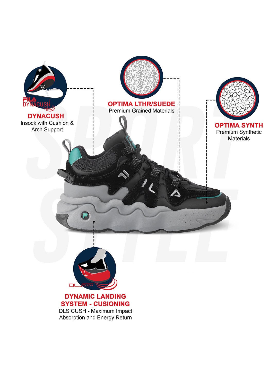 Fila Unisex Ri-Tss High III Black Sneakers