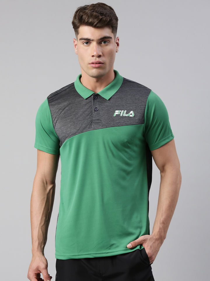 Fila Black Zafir Men's Cut and Sew Polo