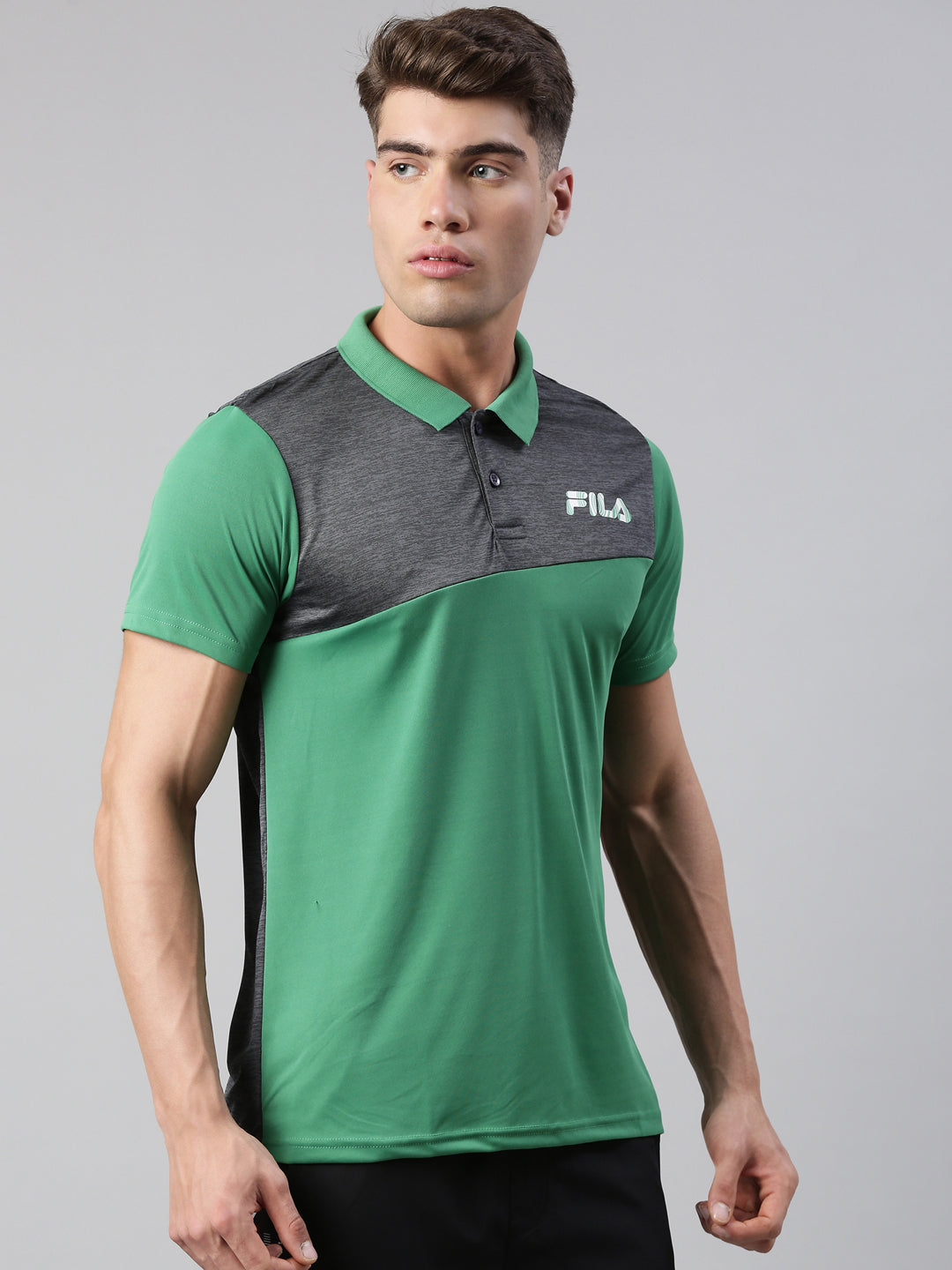 Fila Black Zafir Men's Cut and Sew Polo