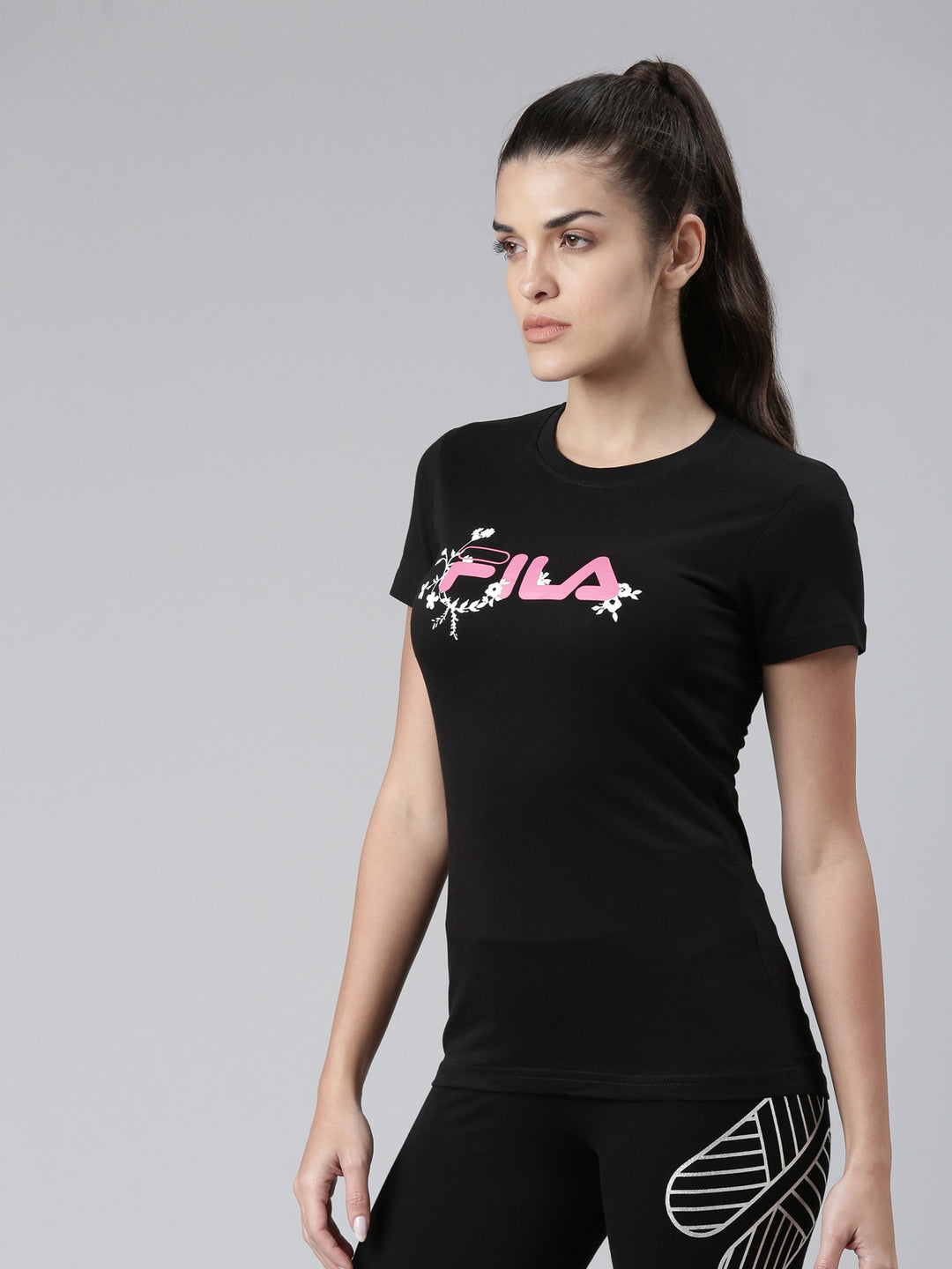Fila Grey Anmol Women's Graphic T-Shirts