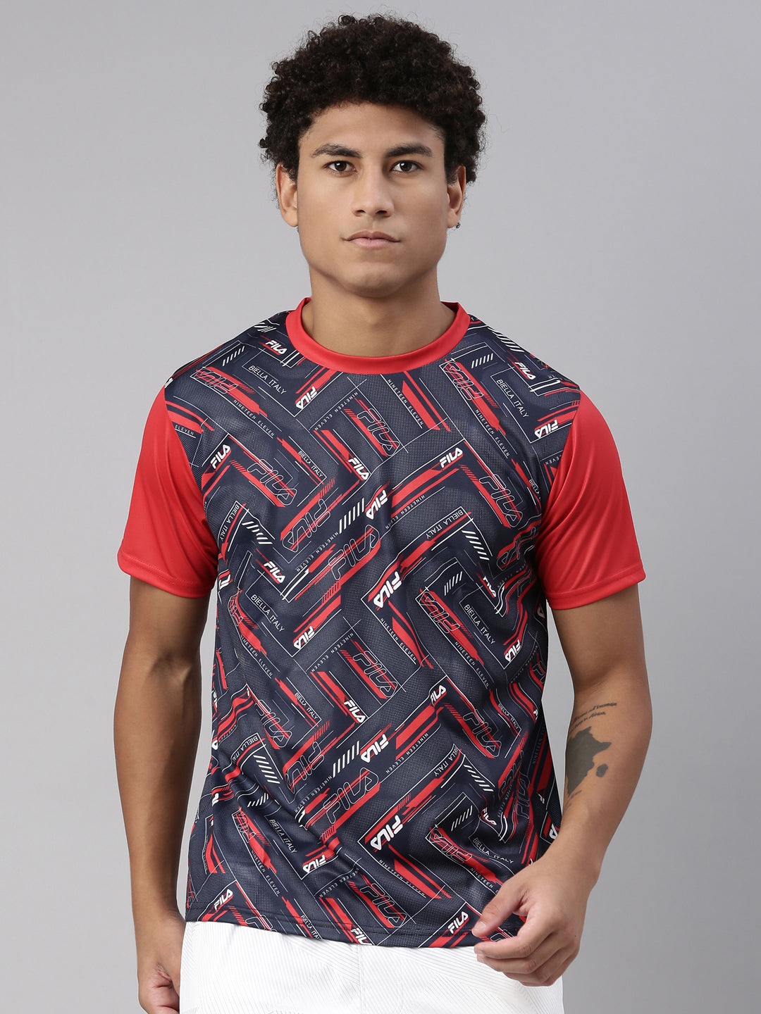 Fila Black Organic Cotton Men T-Shirt
