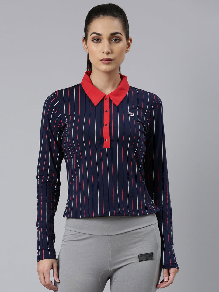 Fila Black Jada Women's Stripes Polo