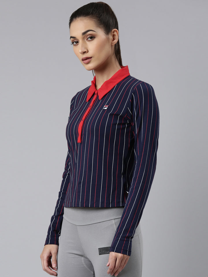 Fila Black Jada Women's Stripes Polo