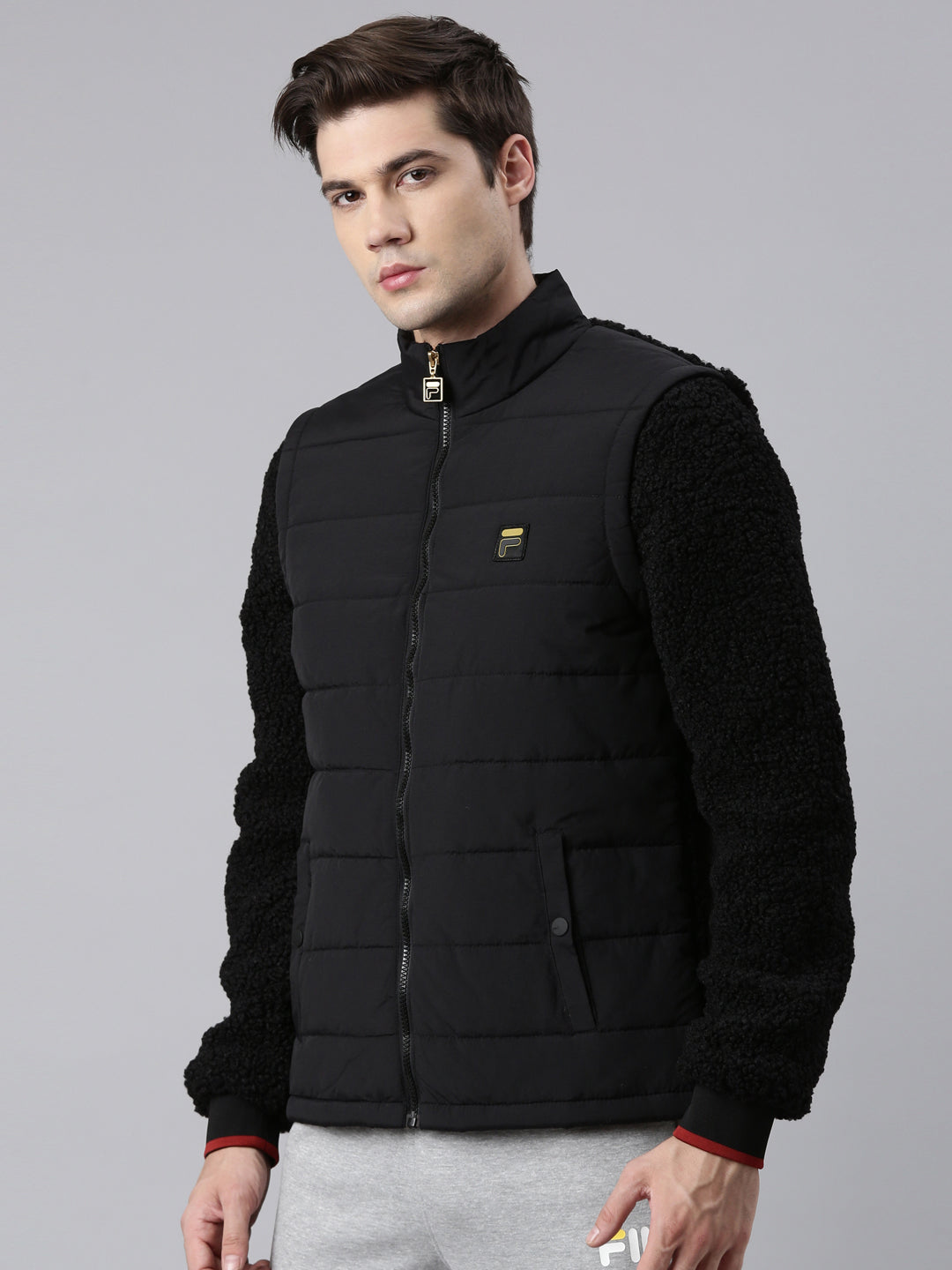 Fila Black Biaggi Bomber Men's Quilted Jacket