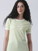 Fila Women Light Green T-Shirt Slim Fit