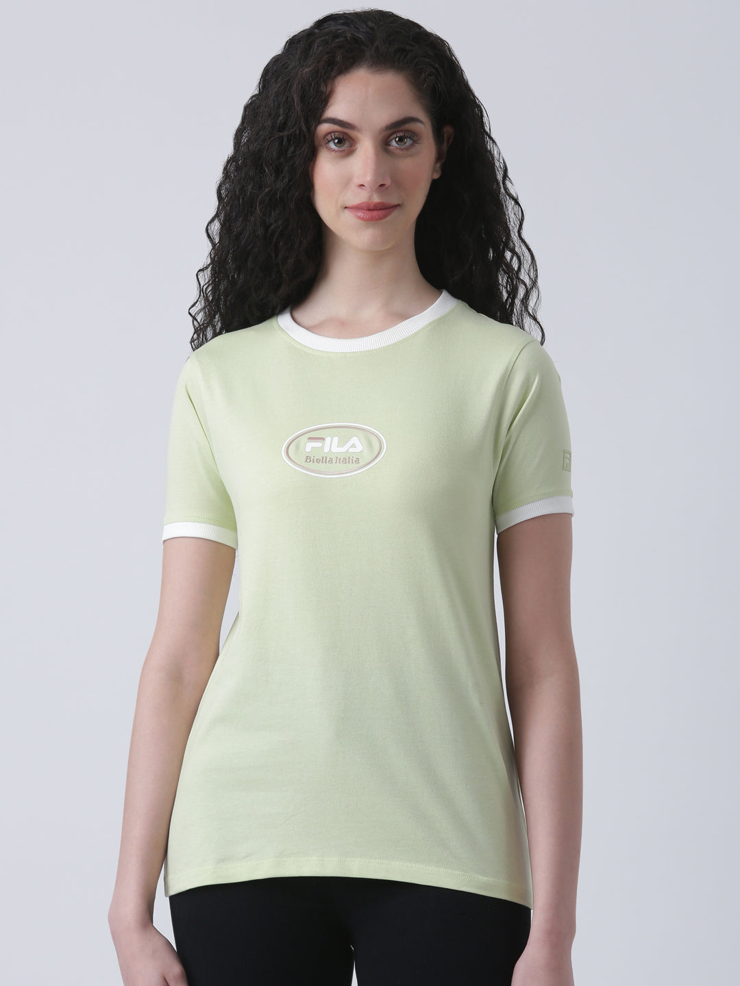 Fila Women Light Green T-Shirt Slim Fit