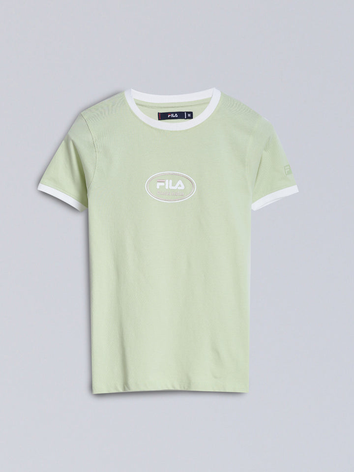 Fila Women Light Green T-Shirt Slim Fit