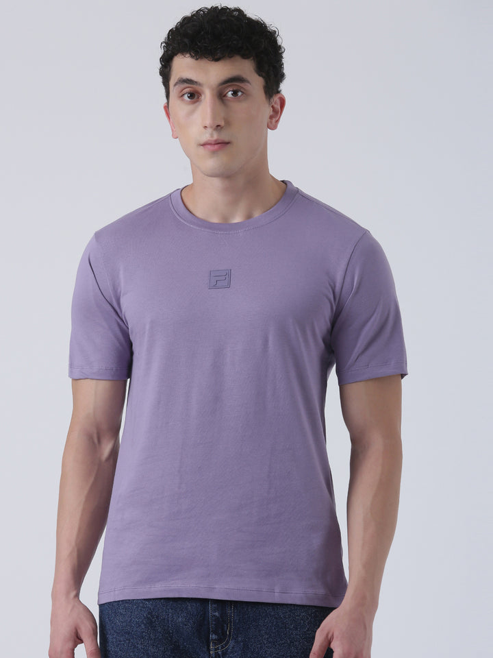 Fila Men Dark Violet T-Shirt Relaxed Fit