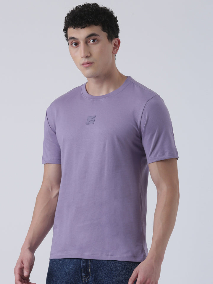 Fila Men Dark Violet T-Shirt Relaxed Fit