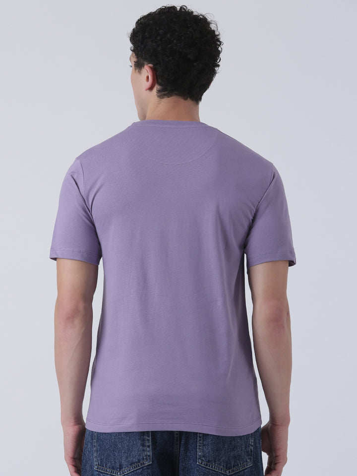 Fila Men Dark Violet T-Shirt Relaxed Fit