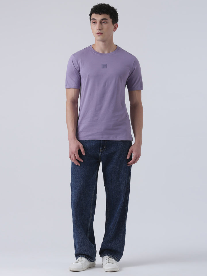 Fila Men Dark Violet T-Shirt Relaxed Fit