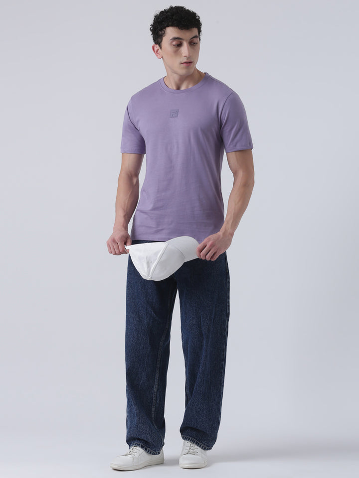Fila Men Dark Violet T-Shirt Relaxed Fit