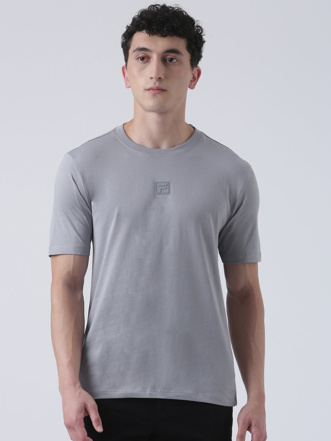 Fila Men Light Grey T-Shirt Relaxed Fit
