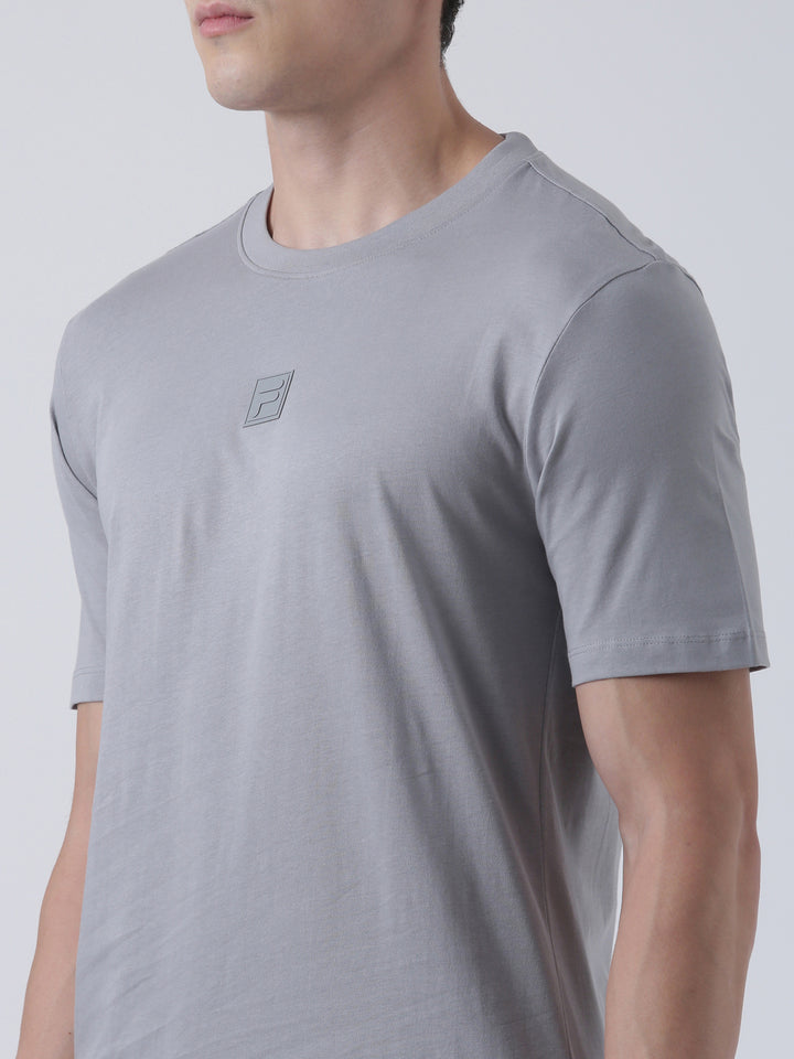 Fila Men Light Grey T-Shirt Relaxed Fit