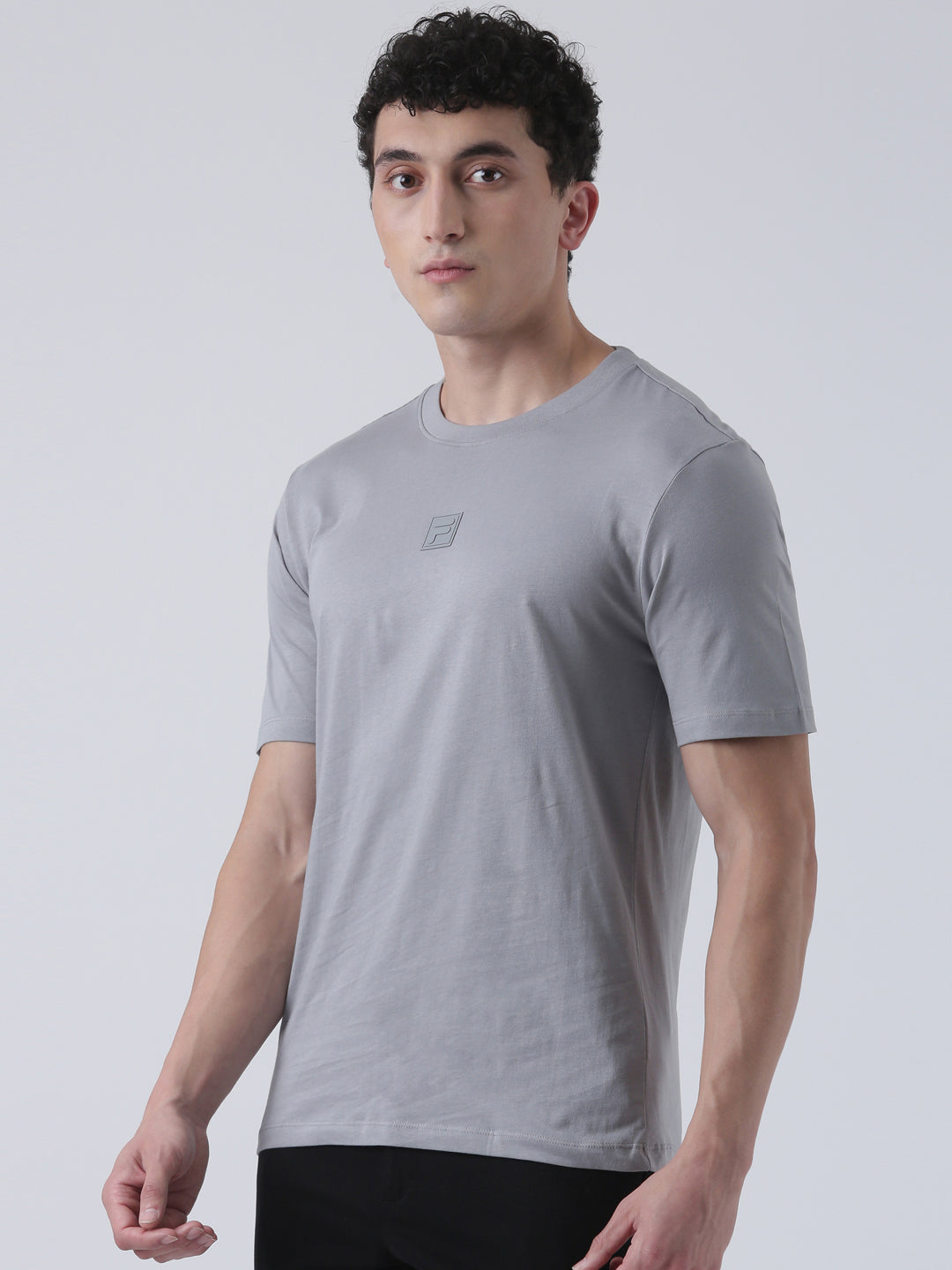 Fila Men Light Grey T-Shirt Relaxed Fit