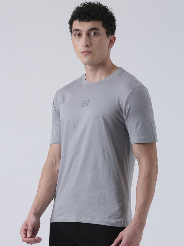 Fila Men Light Grey T-Shirt Relaxed Fit