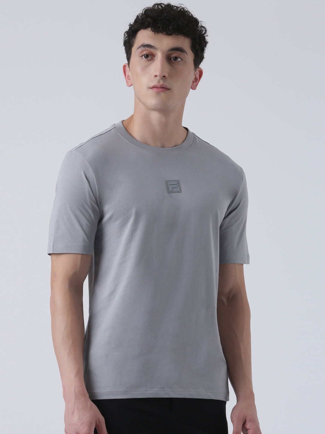 Fila Men Light Grey T-Shirt Relaxed Fit