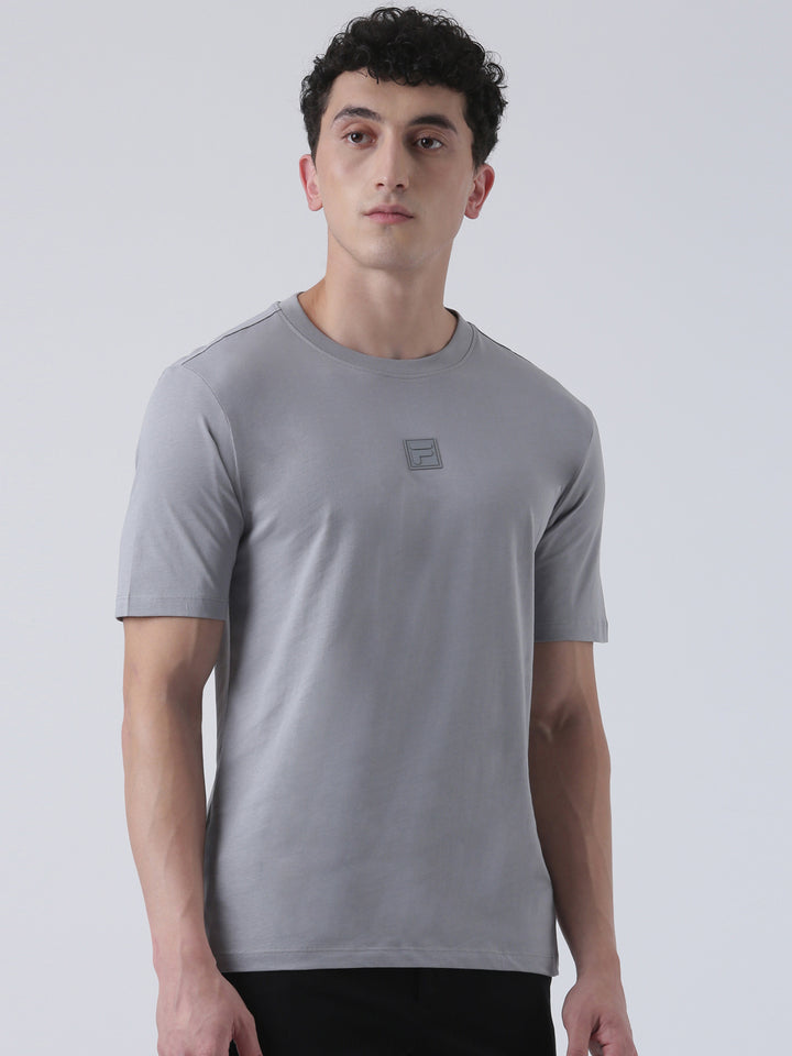 Fila Men Light Grey T-Shirt Relaxed Fit