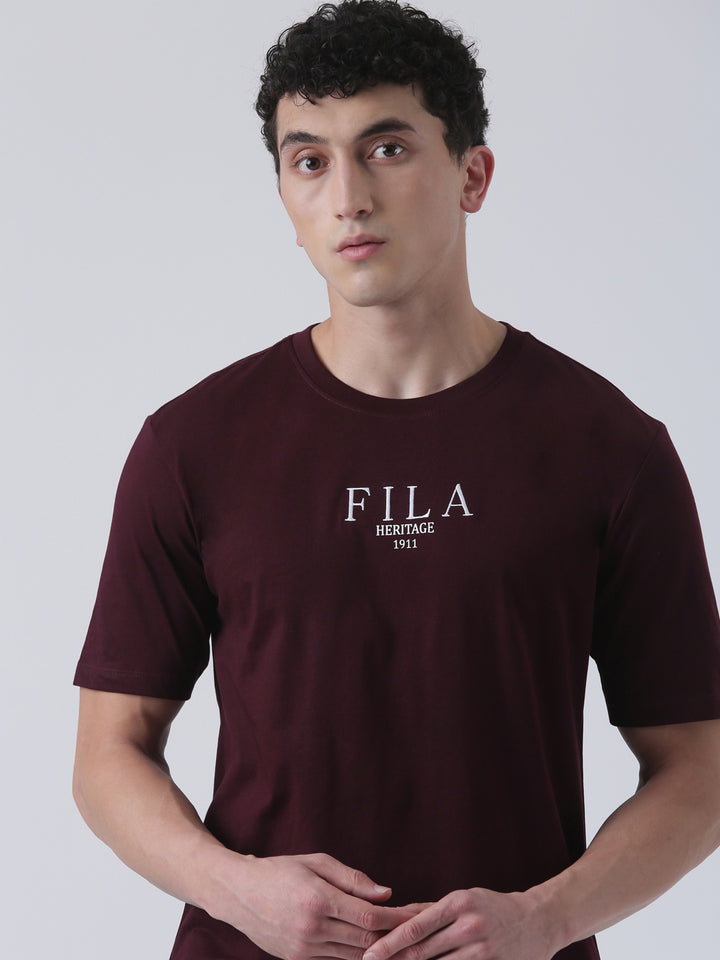 Fila Men Plum T-Shirt Relaxed Fit