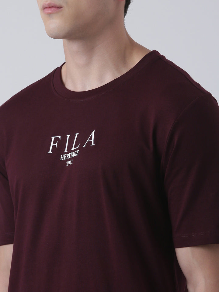 Fila Men Plum T-Shirt Relaxed Fit