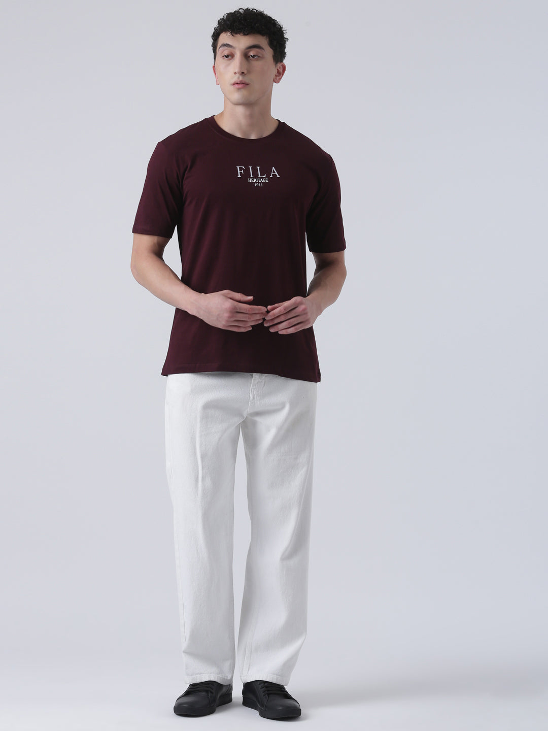 Fila Men Plum T-Shirt Relaxed Fit