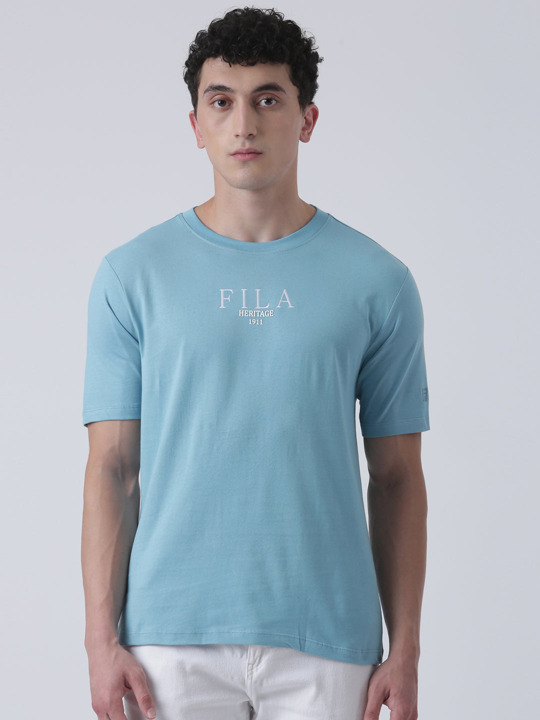 Fila Men Sky Blue T-Shirt Relaxed Fit