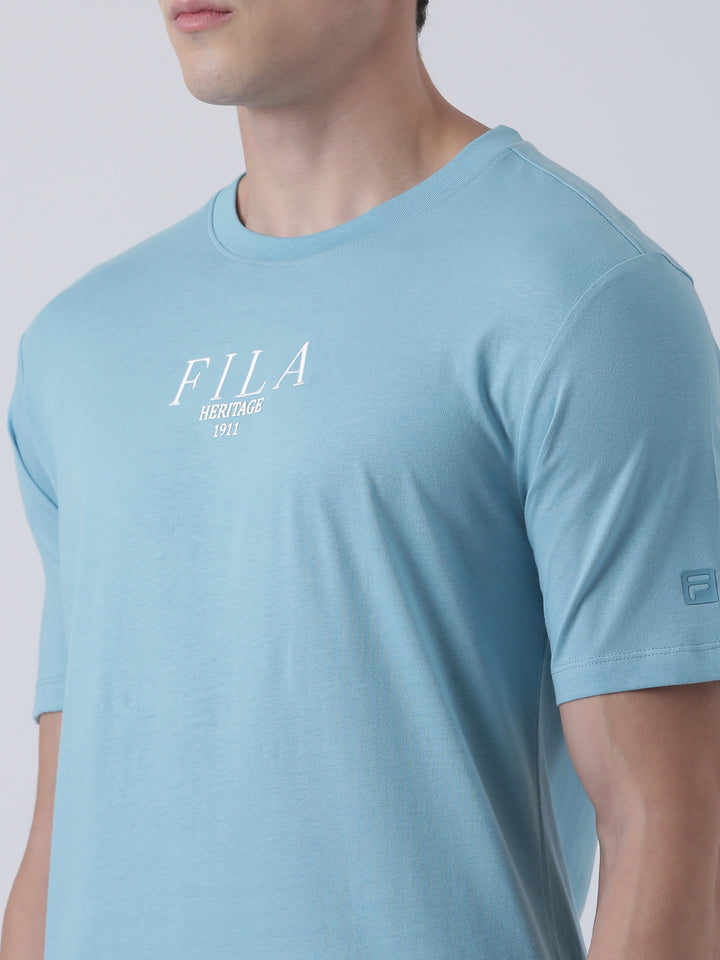 Fila Men Sky Blue T-Shirt Relaxed Fit
