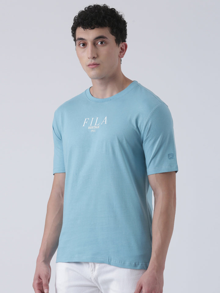Fila Men Sky Blue T-Shirt Relaxed Fit