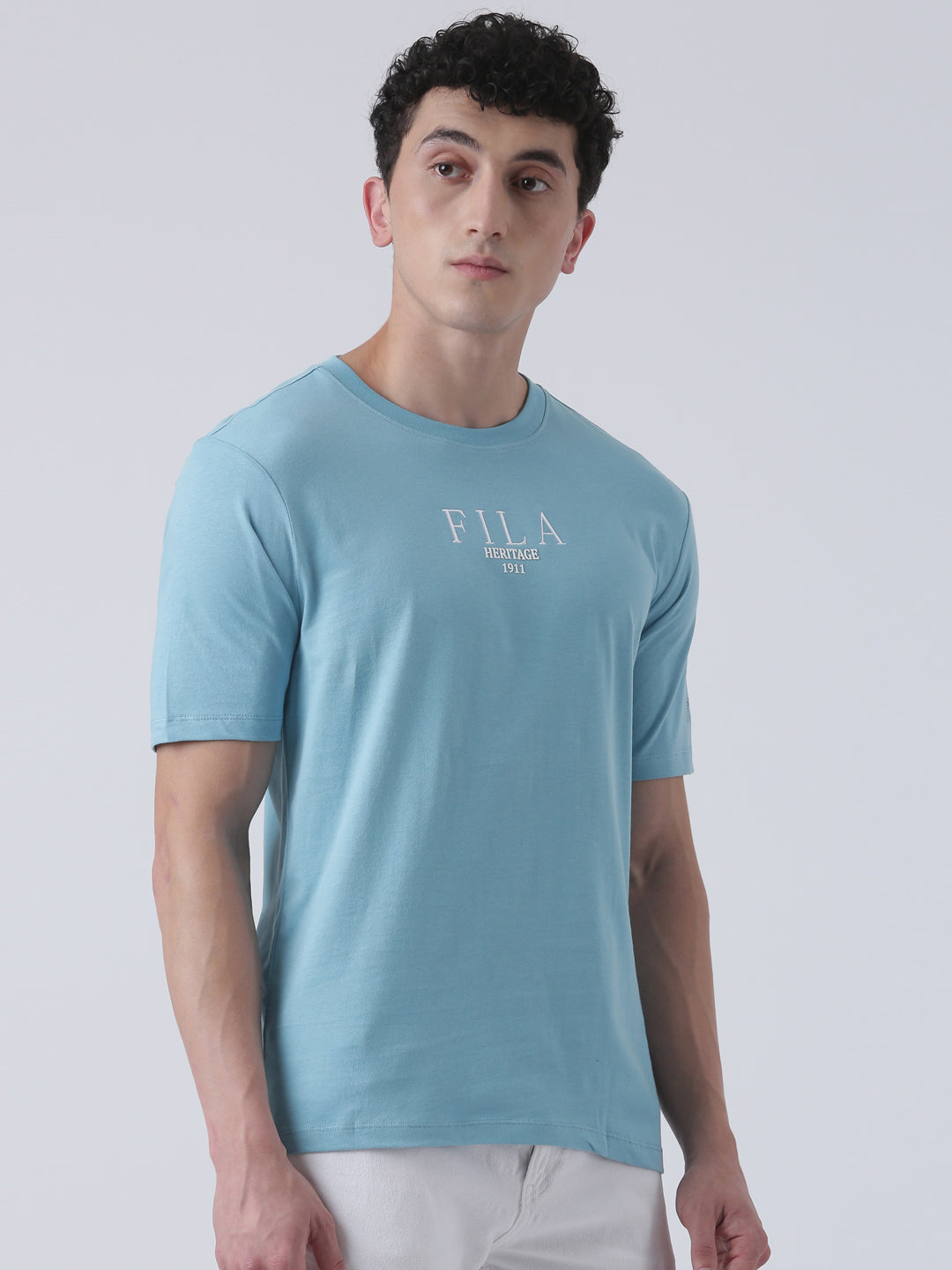Fila Men Sky Blue T-Shirt Relaxed Fit