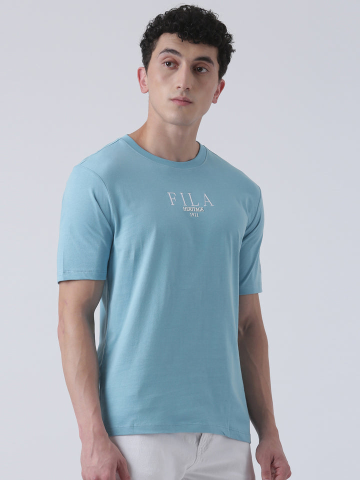 Fila Men Sky Blue T-Shirt Relaxed Fit