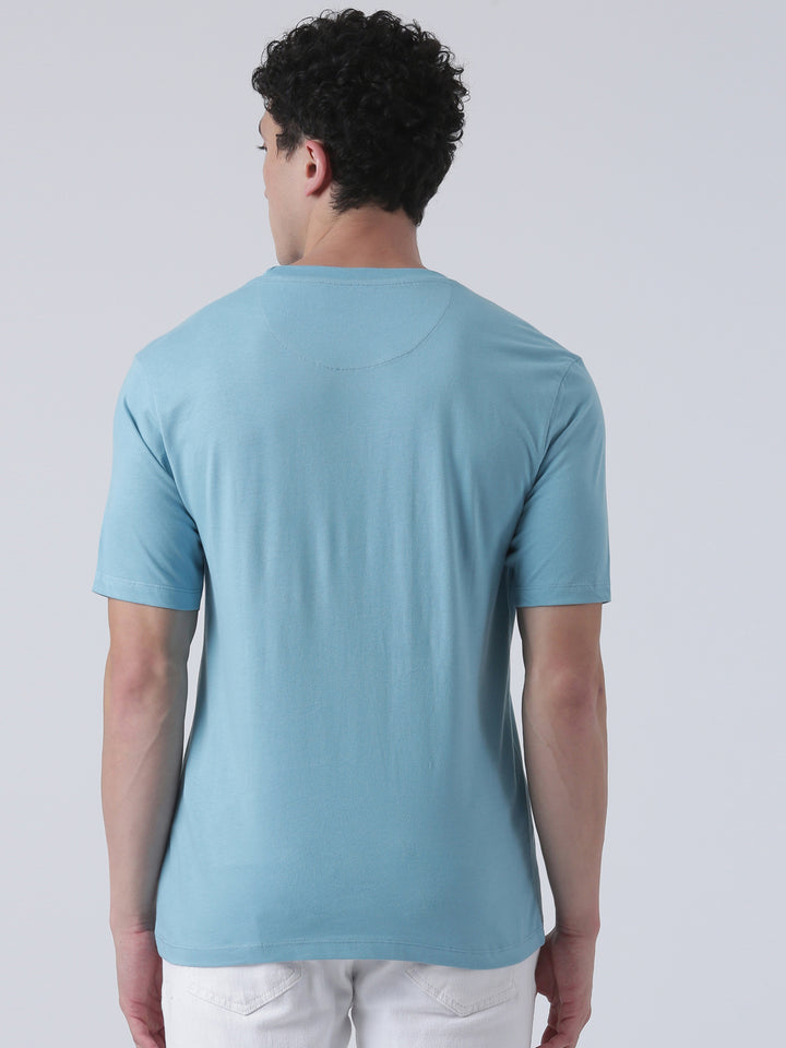 Fila Men Sky Blue T-Shirt Relaxed Fit
