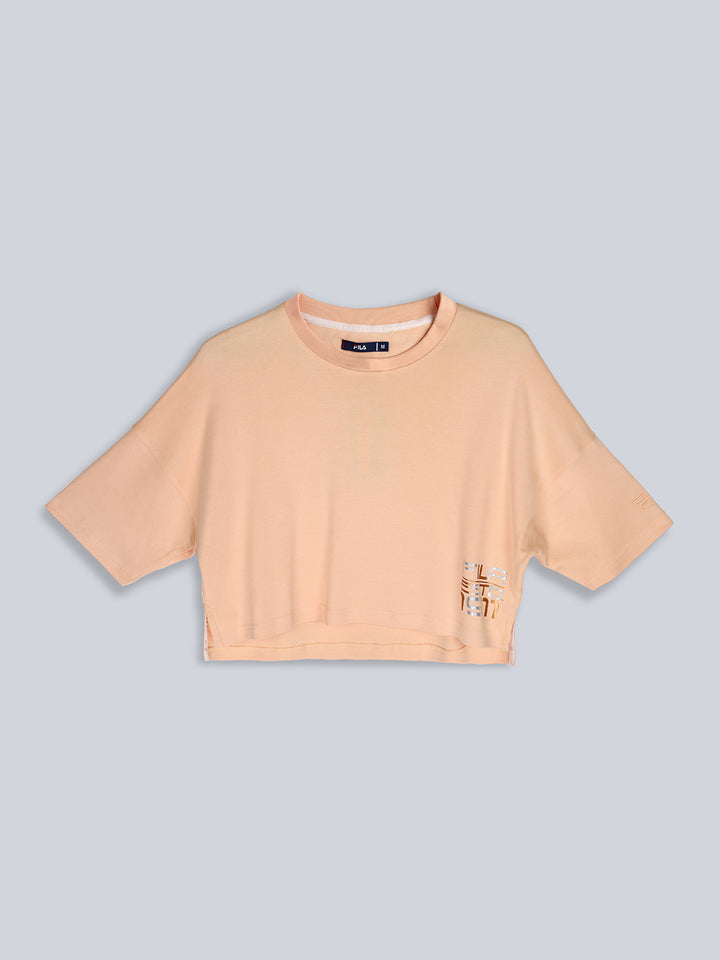 Women Peach Top & T-Shirt Boxy Loose Fit