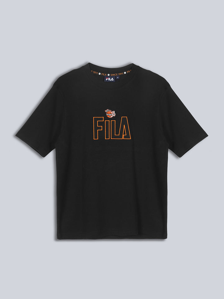 Fila Unisex Black T-Shirt Comfort Fit