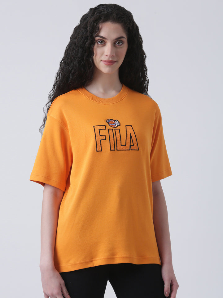 Fila Unisex Russet Orange T-Shirt Relaxed Fit