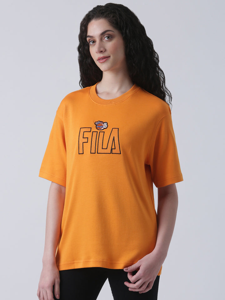 Fila Unisex Russet Orange T-Shirt Relaxed Fit