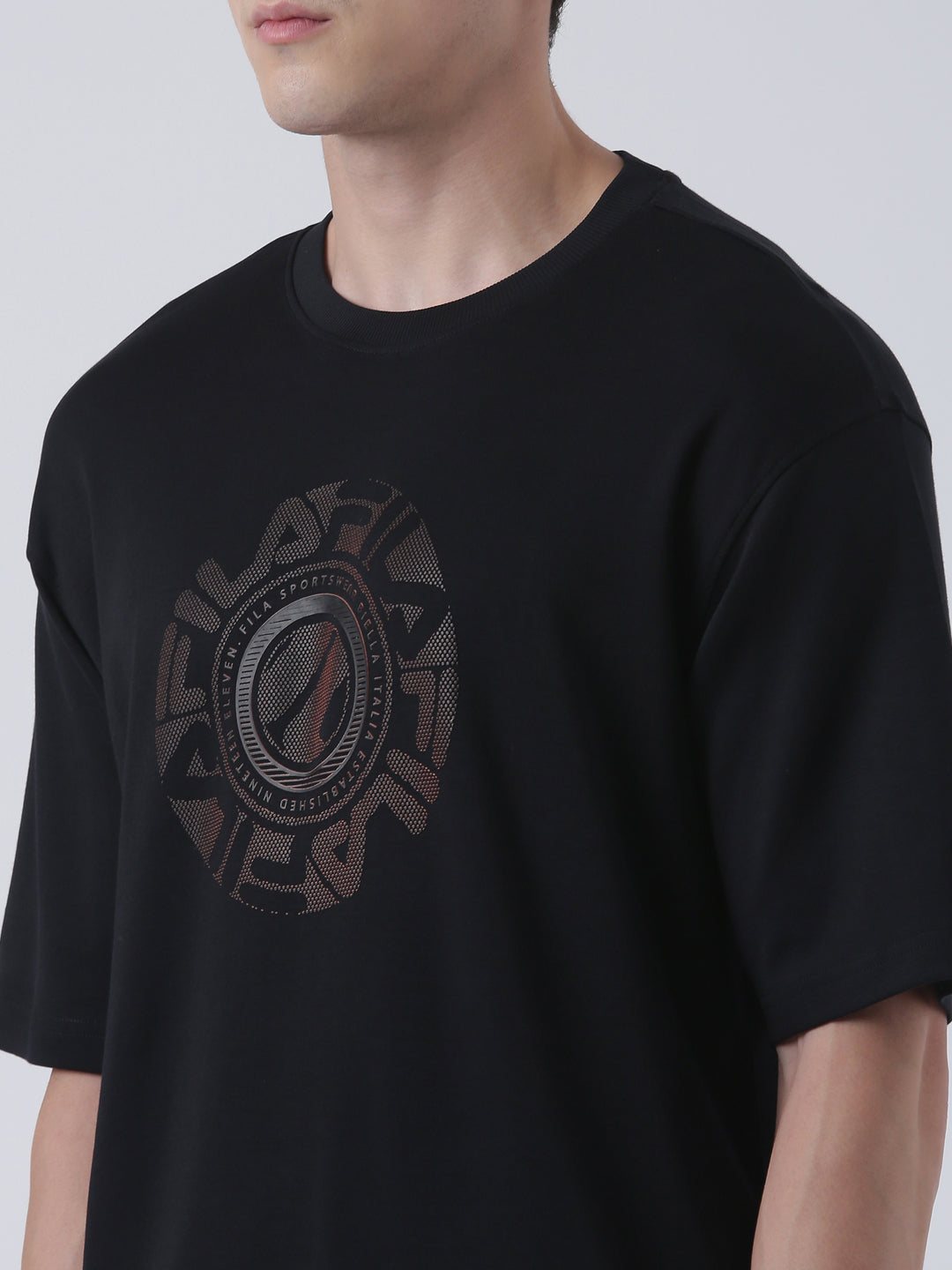 Fila Men Black T-Shirt Loose Fit