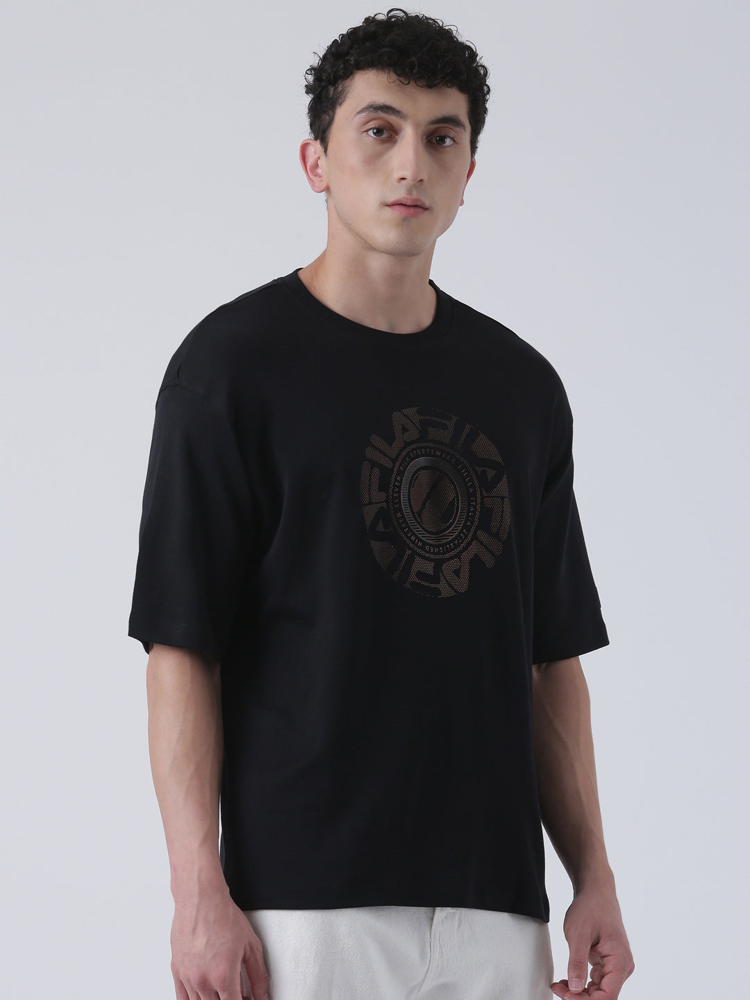 Fila Men Black T-Shirt Loose Fit