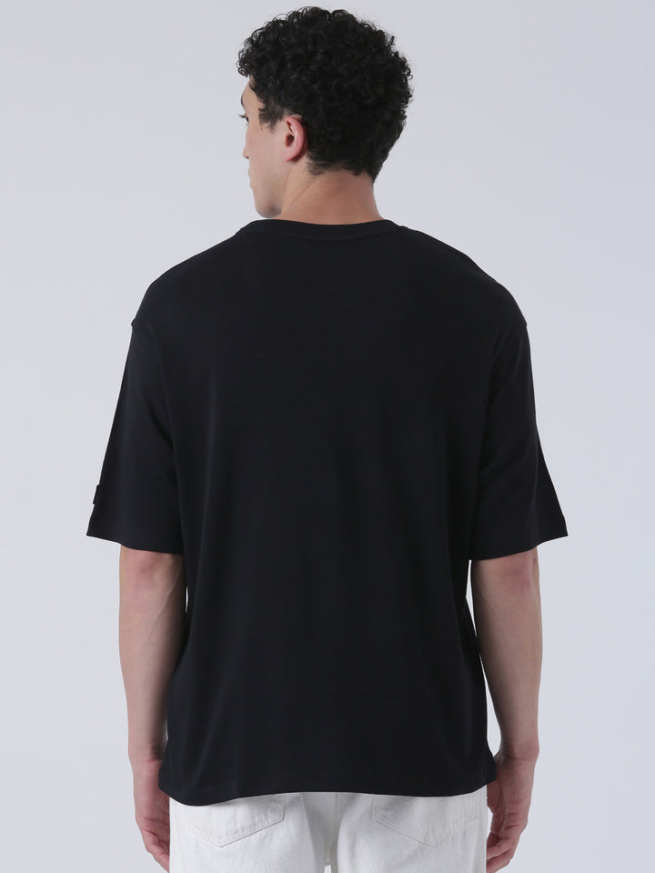 Fila Men Black T-Shirt Loose Fit