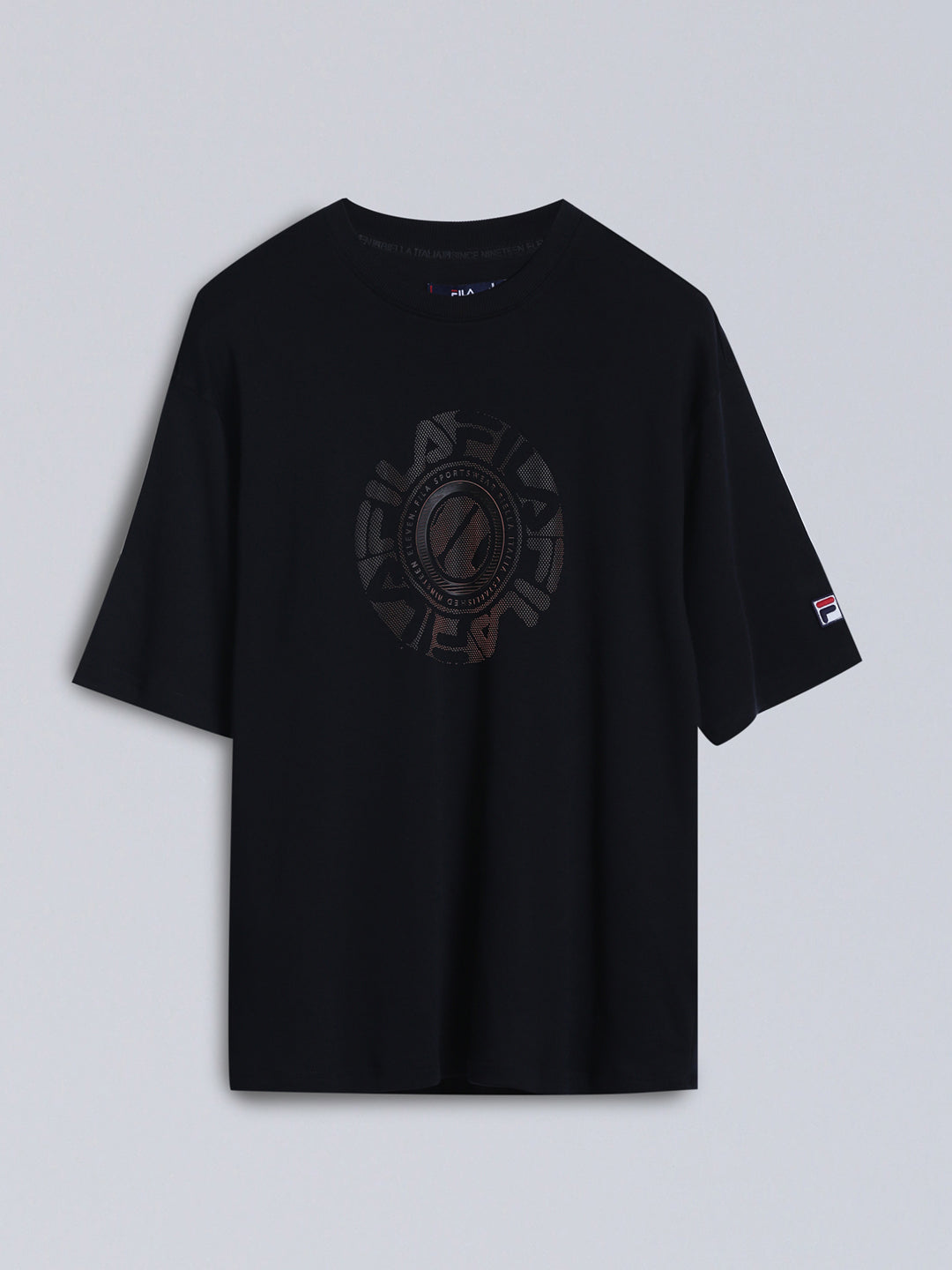 Fila Men Black T-Shirt Loose Fit