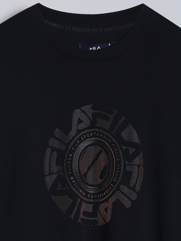 Fila Men Black T-Shirt Loose Fit