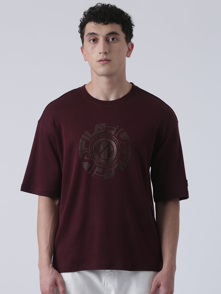Fila Men Wine T-Shirt Loose Fit