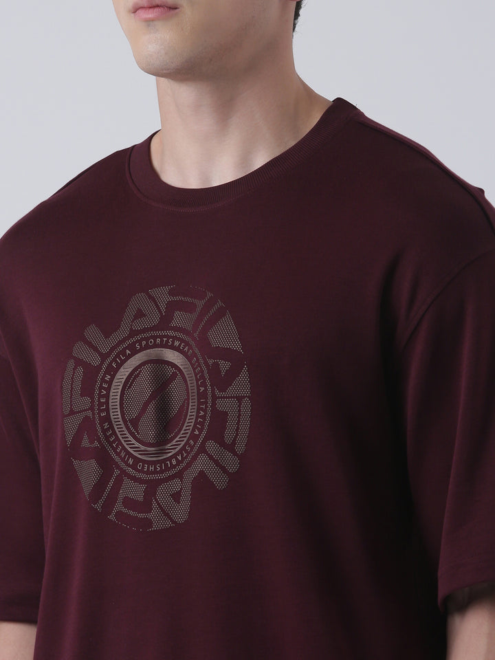Fila Men Wine T-Shirt Loose Fit