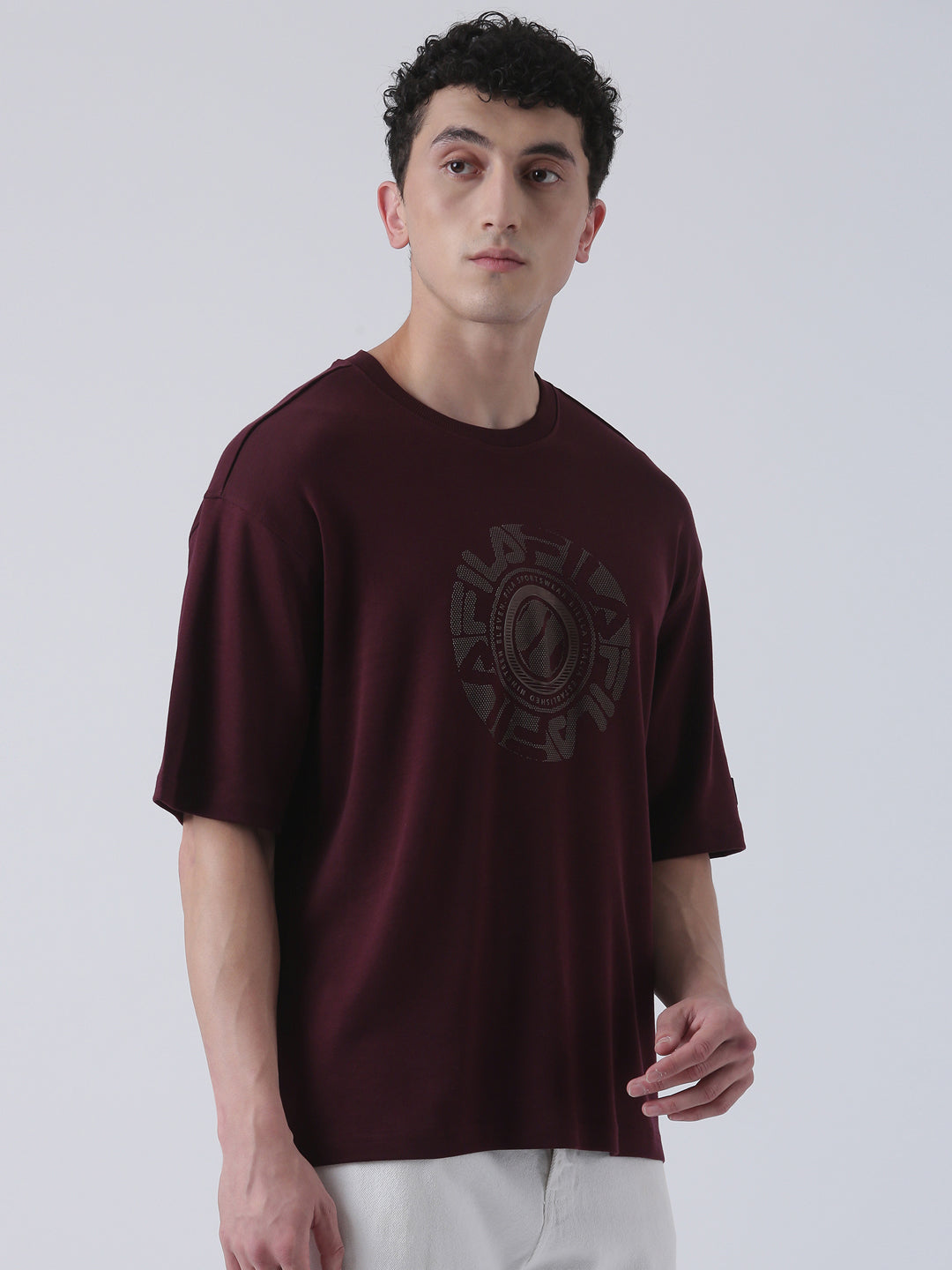 Fila Men Wine T-Shirt Loose Fit