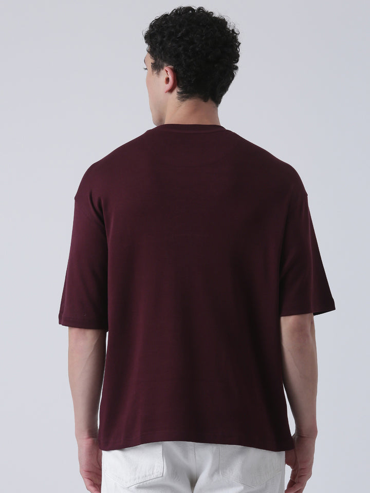 Fila Men Wine T-Shirt Loose Fit