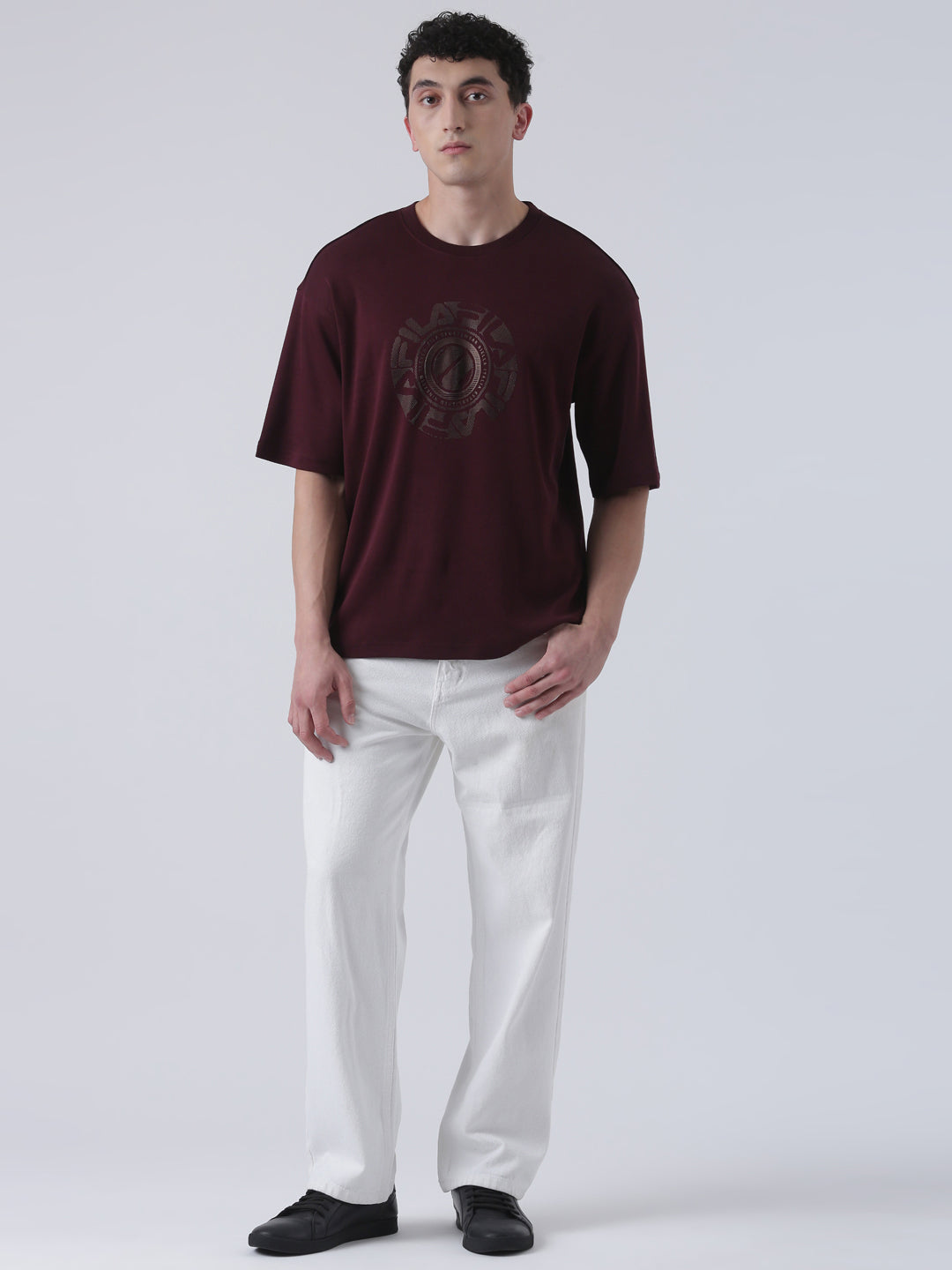 Fila Men Wine T-Shirt Loose Fit