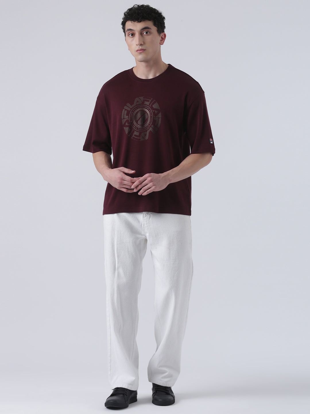 Fila Men Wine T-Shirt Loose Fit